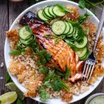 September Healthy Recipes – BROWN RICE SALMON BOWL